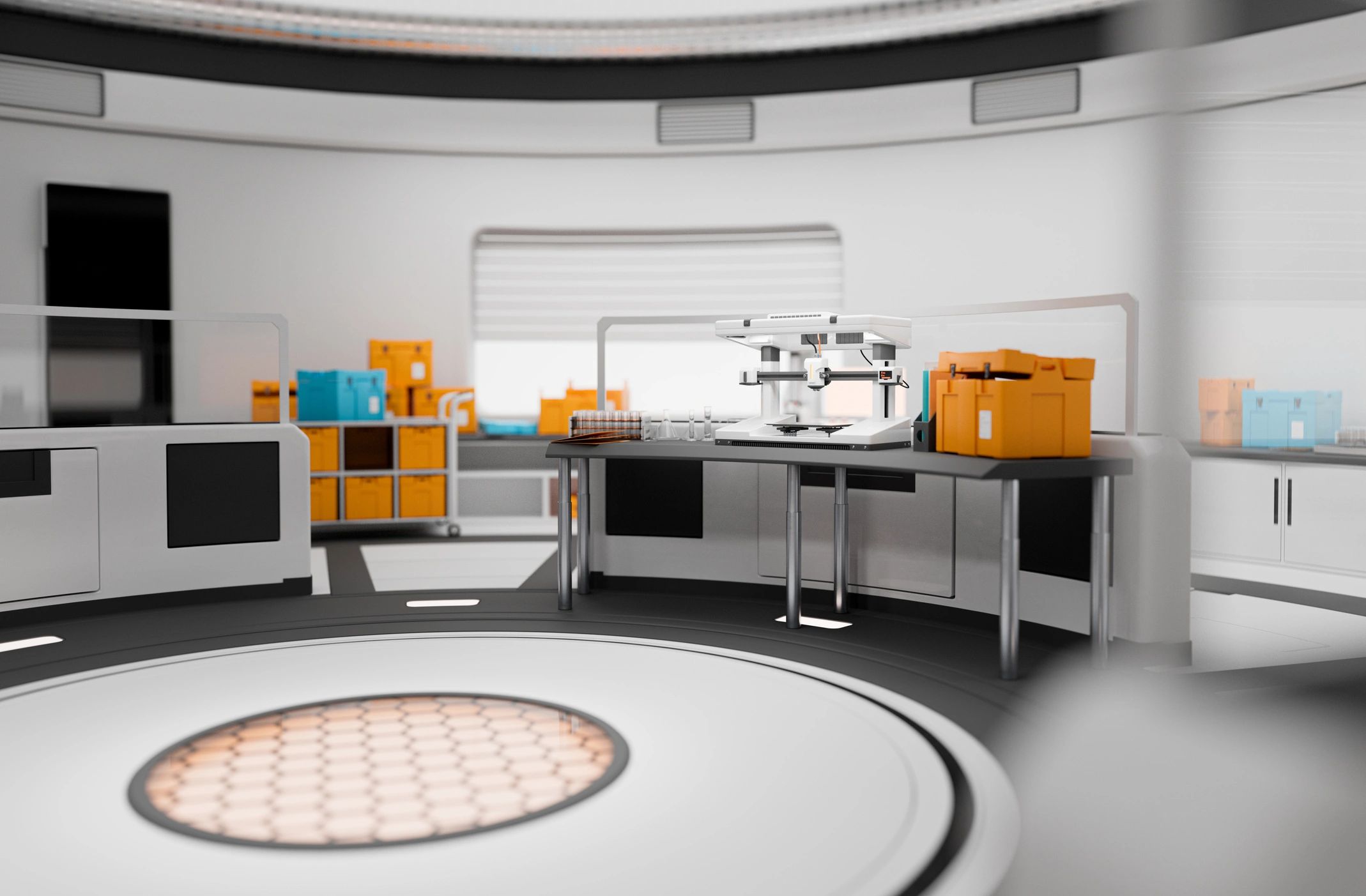 Modern laboratory interior with advanced equipment